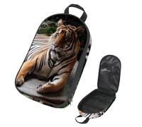 VAPOKF Travel Camping Utensils Organizer Bag, Tiger Lie on Park Storage Bag for Cooking Utensil Set, Kitchen Accessories Storage Pouch for Outdoor BBQ, Bag Only