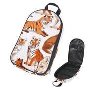 VAPOKF Travel Camping Utensils Organizer Bag, Tigers and Fox Storage Bag for Cooking Utensil Set, Kitchen Accessories Storage Pouch for Outdoor BBQ, Bag Only
