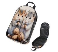 VAPOKF Travel Camping Utensils Organizer Bag, Two Fat Hamsters Storage Bag for Cooking Utensil Set, Kitchen Accessories Storage Pouch for Outdoor BBQ, Bag Only