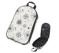 VAPOKF Travel Camping Utensils Organizer Bag, Vintage Compass Stars Pattern Storage Bag for Cooking Utensil Set, Kitchen Accessories Storage Pouch for Outdoor BBQ, Bag Only