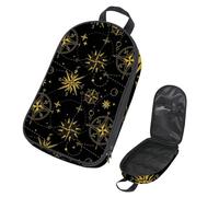 VAPOKF Travel Camping Utensils Organizer Bag, Vintage Compass Stars Pattern Storage Bag for Cooking Utensil Set, Kitchen Accessories Storage Pouch for Outdoor BBQ, Bag Only