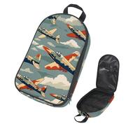 VAPOKF Travel Camping Utensils Organizer Bag,Vintage Fighters Pattern Storage Bag for Cooking Utensil Set, Kitchen Accessories Storage Pouch for Outdoor BBQ, Bag Only