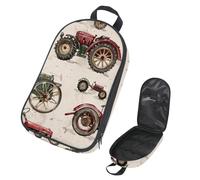 VAPOKF Travel Camping Utensils Organizer Bag, Vintage Tractors Farm Machinery Storage Bag for Cooking Utensil Set, Kitchen Accessories Storage Pouch for Outdoor BBQ, Bag Only