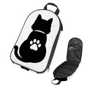 VAPOKF Travel Camping Utensils Organizer Bag, White Cat Paw Black Shadow Storage Bag for Cooking Utensil Set, Kitchen Accessories Storage Pouch for Outdoor BBQ, Bag Only
