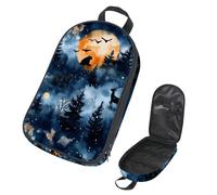 VAPOKF Travel Camping Utensils Organizer Bag, Wild Animals on Forest Silhouette Storage Bag for Cooking Utensil Set, Kitchen Accessories Storage Pouch for Outdoor BBQ, Bag Only