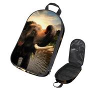VAPOKF Travel Camping Utensils Organizer Bag, Wild Elephant Bathing Sunset Forest Storage Bag for Cooking Utensil Set, Kitchen Accessories Storage Pouch for Outdoor BBQ, Bag Only