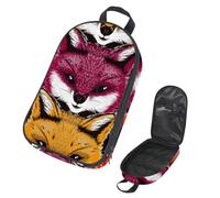 VAPOKF Travel Camping Utensils Organizer Bag, Wild Red Fox Face Storage Bag for Cooking Utensil Set, Kitchen Accessories Storage Pouch for Outdoor BBQ, Bag Only