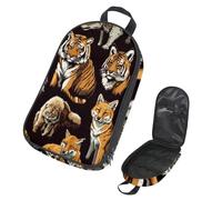 VAPOKF Travel Camping Utensils Organizer Bag, Wild Tigers Foxes Storage Bag for Cooking Utensil Set, Kitchen Accessories Storage Pouch for Outdoor BBQ, Bag Only