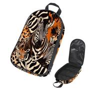VAPOKF Travel Camping Utensils Organizer Bag, Wild Zebra Tiger Animals with Skin Storage Bag for Cooking Utensil Set, Kitchen Accessories Storage Pouch for Outdoor BBQ, Bag Only