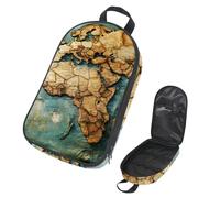 VAPOKF Travel Camping Utensils Organizer Bag, World Africa Europe Map Storage Bag for Cooking Utensil Set, Kitchen Accessories Storage Pouch for Outdoor BBQ, Bag Only