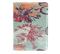 VAPOKF Tropical Background with Flowers Butterfly Passport Holder Travel Wallet Leather Card Case Cover, 11.5x16.5cm