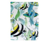 VAPOKF Tropical Coral Fish in Algae Thickets Passport Holder Travel Wallet Leather Card Case Cover, 11.5x16.5cm