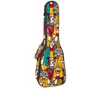 VAPOKF Ukulele Bag, Ukulele Case for Soprano Tenor Concert 23 Inch 10MM Thick Soft Padded Adjustable Straps Gig Bag, Crowd People Like Cats and Dogs