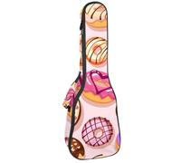VAPOKF Ukulele Bag, Ukulele Case for Soprano Tenor Concert 23 Inch 10MM Thick Soft Padded Adjustable Straps Gig Bag, Sweet Donuts with Sprinkles