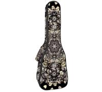 VAPOKF Ukulele Bag, Ukulele Case for Soprano Tenor Concert 23 Inch 10MM Thick Soft Padded Adjustable Straps Gig Bag, Gold Danmark Floral in Baroque