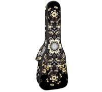 VAPOKF Ukulele Bag, Ukulele Case for Soprano Tenor Concert 23 Inch 10MM Thick Soft Padded Adjustable Straps Gig Bag, Gold Mandala Floral Baroque