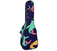 VAPOKF Ukulele Bag, Ukulele Case for Soprano Tenor Concert 23 Inch 10MM Thick Soft Padded Adjustable Straps Gig Bag, Wide Mouth Angry Shark