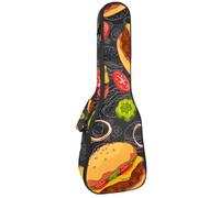 VAPOKF Ukulele Bag, Ukulele Case for Soprano Tenor Concert 23 Inch 10MM Thick Soft Padded Adjustable Straps Gig Bag, Tasty jJuicy Greasy Cheeseburger
