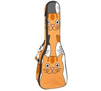 VAPOKF Ukulele Bag, Ukulele Case for Soprano Tenor Concert 23 Inch 10MM Thick Soft Padded Adjustable Straps Gig Bag, Smile Cute Cats