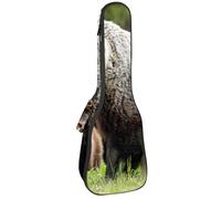 VAPOKF Ukulele Bag, Ukulele Case for Soprano Tenor Concert 23 Inch 10MM Thick Soft Padded Adjustable Straps Gig Bag, Brown Bear and Two Cubs