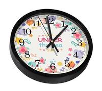 VAPOKF under the Sea Sea Creatures Collection Non-Ticking Wall Clocks, Battery Operated Silent Wall Clock for Bedroom Living Kitchen Office Home Art Decor