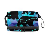 VAPOKF Ursa Major and Silhouettes of The Bears Geometric Pattern Cosmetic Bag for Women and Girls, Travel Toiletry Bag Makeup Handy Pouch Organizer Bag with Brush Compartment