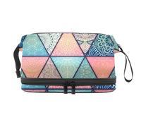 VAPOKF Vintage Indian Mandalas Arabic Pattern. Cosmetic Bag for Women and Girls, Travel Toiletry Bag Makeup Handy Pouch Organizer Bag with Brush Compartment