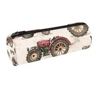 VAPOKF Vintage Tractors Farm Machinery Canvas Pen Pencil Case Coin Purse Cosmetic Makeup Bag for Student Stationery School Office Storage