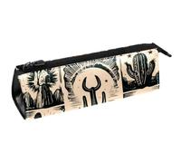 VAPOKF Vintage Western Boho Triangle Pen Bag Pencil Case, Student Stationery Pouch for School Office Supplies