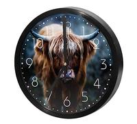 VAPOKF Wall Clock Silent Non Ticking Quartz Battery Operated Round Wall Clocks Home/Kitchen/Office/School Clock, Scottish Highland cOW
