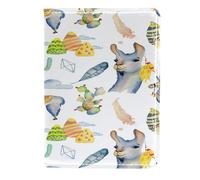 VAPOKF Watercolor Llama Alpaca and Cactus Passport Holder Travel Wallet Leather Card Case Cover, 11.5x16.5cm