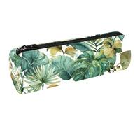 VAPOKF Watercolor Monkey on Tropical Leaf Pen Pencil Case Coin Purse Cosmetic Makeup Bag for Student Stationery School Office Storage