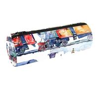 VAPOKF Watercolor Retro Trains Canvas Pen Pencil Case Coin Purse Cosmetic Makeup Bag for Student Stationery School Office Storage