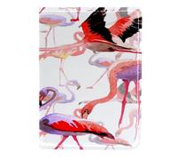VAPOKF Watercolor Sky Bird Flamingo Passport Holder Travel Wallet Leather Card Case Cover, 11.5x16.5cm