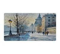 VAPOKF Watercolor Winter City Kitchen Mat, Non Slip Washable Floor Rug, Absorbent Kitchen Mats Runner Rugs for Kitchen, Hallway, Laundry Room