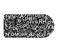 VAPOKF White Alphabet Letter Mouse Mat Office Mousepad 74×35 cm, Non-Slip Rubber Base, Wear-Resistant, Washable, Smooth to Use, Scratch Free, Durable