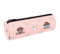 VAPOKF White Dog Pawprints Bones Pen Pencil Case Coin Purse Cosmetic Makeup Bag for Student Stationery School Office Storage