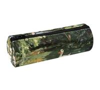 VAPOKF White Ducks Swim on Pond Print Pencil Cases, PU Leather Pen Bag Student Stationery Organiser Bag Makeup Pouch for Women Girls Boys Kids School Office Supplies