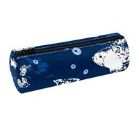 VAPOKF White Fishes Splitting Bubbles Pencil Cases, PU Leather Pen Bag Student Stationery Organiser Bag Makeup Pouch for Women Girls Boys Kids School Office Supplies
