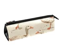 VAPOKF White Indian Runner Ducks Pen Bag Stationery Pouch Pencil Bag Cosmetic Pouch Bag Compact Zipper Bag