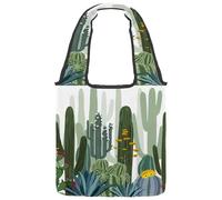 VAPOKF Wild Cactus Forest Canvas Tote Bags, Women's Shoulder Handbags, Large Reusable Carry Bag Shoulder Bag for School Work Office Travel Shopping Casual