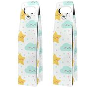 VAPOKF Wine Bags Decoration, 2 PCS Reusable Leather Wine Gift Bag for Party, Picnic, Birthdayl, Trave - Baby Stars Cloud