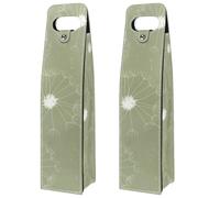 VAPOKF Wine Bags Decoration, 2 PCS Reusable Leather Wine Gift Bag for Party, Picnic, Birthdayl, Trave, (Dandelion Loosing Seeds The Wind)