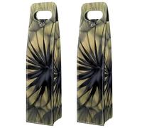 VAPOKF Wine Bags Decoration, 2 PCS Reusable Leather Wine Gift Bag for Party, Picnic, Birthdayl, Trave, (Dandelion Loosing Seeds The Wind)