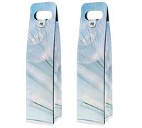 VAPOKF Wine Bags Decoration, 2 PCS Reusable Leather Wine Gift Bag for Party, Picnic, Birthdayl, Trave, (Dandelion Loosing Seeds The Wind)