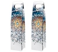 VAPOKF Wine Bags Decoration, 2 PCS Reusable Leather Wine Gift Bag for Party, Picnic, Birthdayl, Trave - Dreamcatcher Hummingbirds Dandelion Flowers