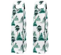 VAPOKF Wine Bags Decoration, 2 PCS Reusable Leather Wine Gift Bag for Party, Picnic, Birthdayl, Trave - Forest Fir Trees Pines Pattern