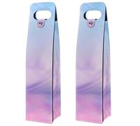 VAPOKF Wine Bags Decoration, 2 PCS Reusable Leather Wine Gift Bag for Party, Picnic, Birthdayl, Trave - Nature Sunset Dawn Sky