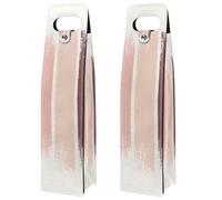 VAPOKF Wine Tote Carrier, 2 PCS Reusable Leather Single Bottle Champagne, Beer Gift Bags for Birthday, Wedding, Picnic Party, Christmas - Strokes to Earth Tones