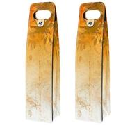 VAPOKF Wine Tote Carrier, 2 PCS Reusable Leather Single Bottle Champagne, Beer Gift Bags for Birthday, Wedding, Picnic Party, Christmas - Maple Leaf Thanksgiving